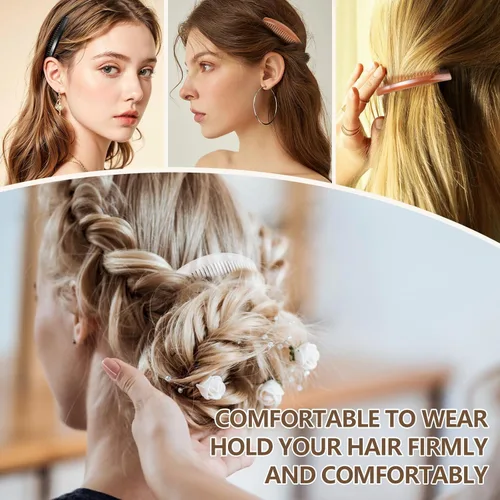 Miniatura 3 de 6 peines laterales de pelo de 3.15 pulgadas con 3 colores, peine de peluquero profesional para peinar y arreglarse, peines franceses para bodas