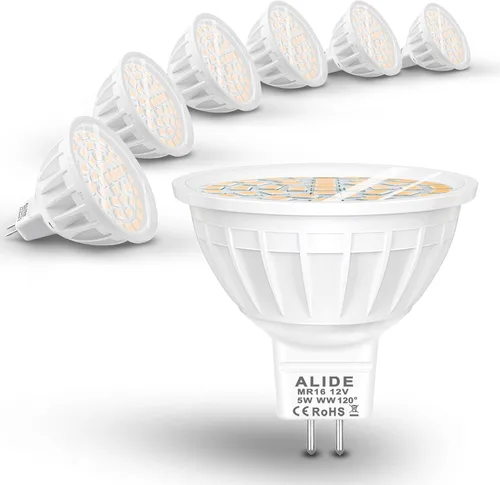 Miniatura 13 de ALIDE Bombillas LED verdes MR16 GU5.3 de 5 W, 20 W, 35 W, 50 W, equivalente a halógeno, 12 V de bajo voltaje MR16, focos LED verdes para paisajes al
