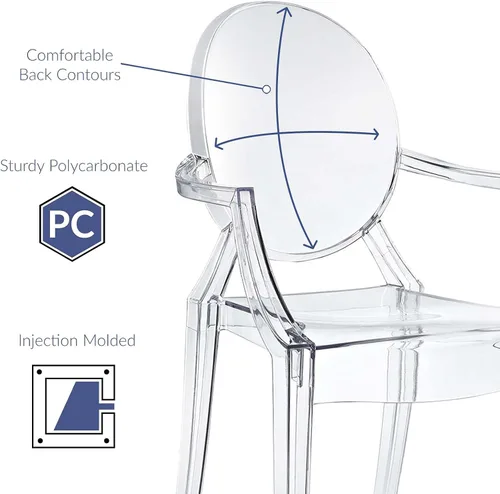 Miniatura 3 de Silla de Comedor transparente de Casper, Policarbonato, Transparente