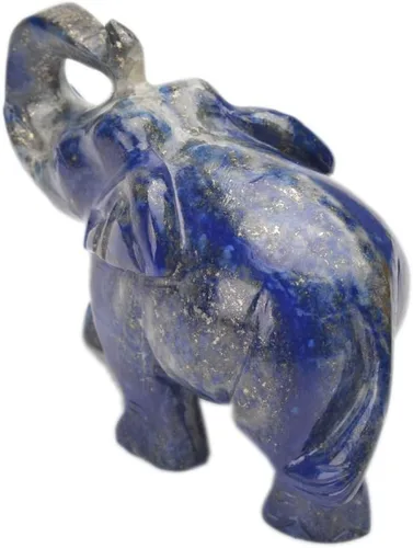 Miniatura 3 de GEMHUB 1400-1500 Ct.(aproximadamente) Estatua decorativa tallada a mano del elefante de lapislázuli V-7861, Piedra