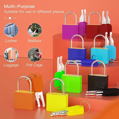 Miniatura 2 de 4 cerraduras de equipaje con llaves, cerraduras pequeñas para equipaje, candados de equipaje para mochila, candados de metal con llave, mini