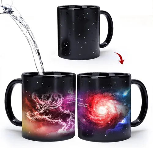 Miniatura 11 de Taza de Constelación de Acuario que Cambia con el Calor de 11 oz, Taza de Café de Horóscopo de Acuario, Taza de Cerámica que Cambia de Color, Regalo