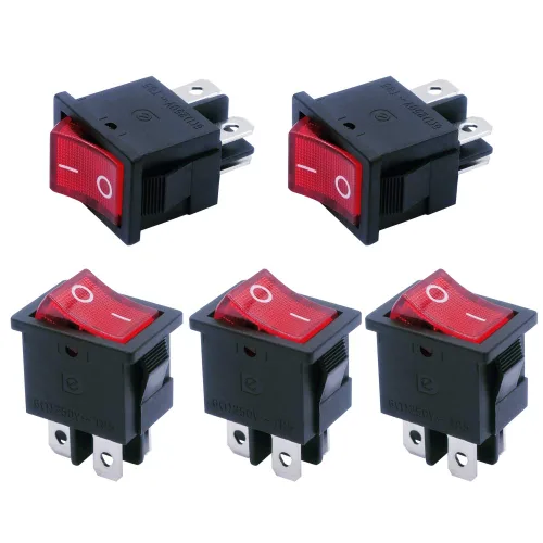 Miniatura 8 de mxuteuk Interruptor basculante momentáneo (ENCENDIDO) - Apagado de palanca DPST Power 4 Pin AC 250V 6A 125V 10A, uso para coche, barco