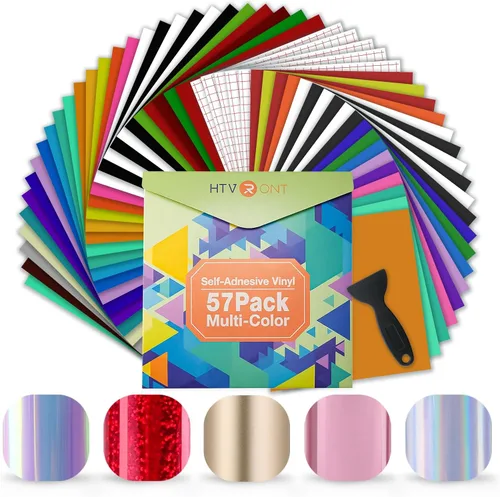 Miniatura 14 de Vinilo para Cricut – Juego de hojas de vinilo adhesivas permanentes – Hojas de vinilo de 12 x 12 pulgadas / 30.48 x 30.48 cm. y hojas de cinta
