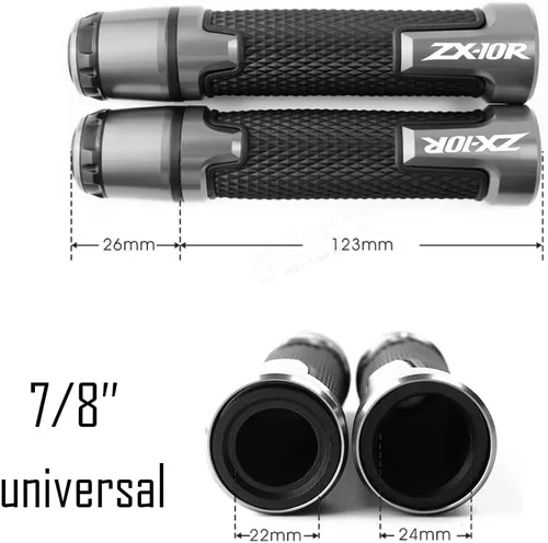 Miniatura 4 de Universal 7/8 '' 0.866 in motocicleta Powersports manillar Grips con extremos de agarre para Kawasaki ZX10R Verde