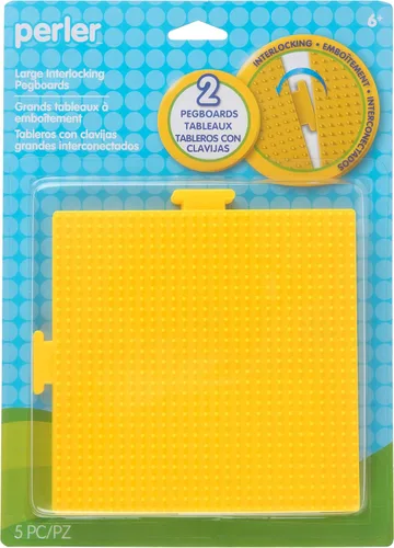 Perler Beads - Tableros cuadrados amarillos, 2 unidades, 5.7 pulgadas de largo x 5.7 pulgadas de alto, pequeño