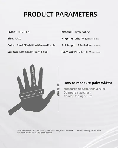 Miniatura 5 de KONLLEN Billiards Gloves for Left Hand/Right Hand L/XL Pool Gloves Professional Non-Slip Adjustable Breathable Snooker Gloves Popular Sizes for Men
