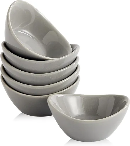 Miniatura 9 de Juego de accesorios de cerámica para embutidos de 6 tazas individuales de salsa de 1.5 onzas, platos de salsa de soja, platos de postre pequeños