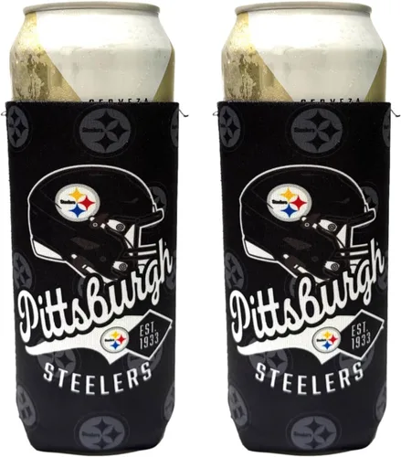 Miniatura 9 de Football Team Logo Tall Boy 2-Pack Can Holder Coozie Beverage Insulator - Fits 24oz - 25oz Cans (Chicago Logo Shadow (Bears))
