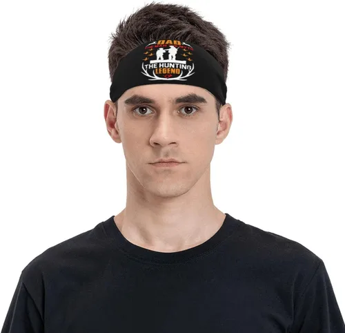 Dad The Man The Myth The Hunting Levend Headband for Men Women Sports Sweatband for Fitness Exercise Moisture Wicking Running Yoga Hairbands