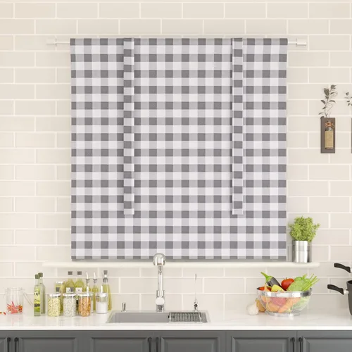 Miniatura 171 de Cenefas de cortina para ventana de 16 pulgadas de largo, 2 paneles de cuadros búfalo, cortinas pequeñas con bolsillo para barra, estilo clásico