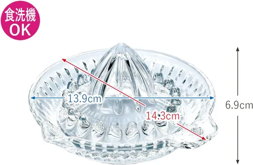 Miniatura 5 de Toyo Sasaki Glass P-SGK-101-N - Exprimidor de limón, transparente, 5.5 x 5.6 x 2.8 pulgadas (5.5 x 5.6 x 2.8 in), redondo, exprimidor de limón, apto