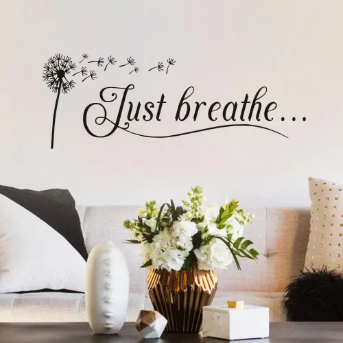 Miniatura 2 de Calcomanías de pared de diente de león, calcomanías gráficas para dormitorio, sala de estar, baño, decoración de 23 x 8 pulgadas