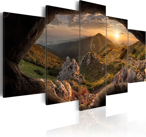 Miniatura 31 de artgeist Lienzo acústico para pared, diseño de montañas de la naturaleza, 80 x 40 pulgadas, 5 piezas con impresión de sonido de espuma acústica