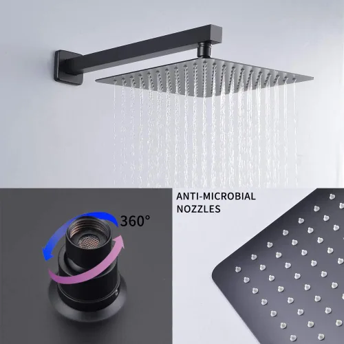 Miniatura 6 de SHAMANDA Juego de ducha de lujo, grifo de ducha de una sola manija para baño con cuerpo de válvula de ajuste, kit completo de ducha de mano, sistema
