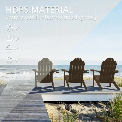 Miniatura 3 de LUE BONA HDPS Sillas Adirondack Set de 2, Silla para Hoguera al Aire Libre Resistente a la Intemperie con Portavasos, Silla Moderna de Plástico
