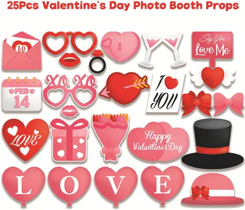 Miniatura 6 de Accesorios para cabina de fotos del día de San Valentín, accesorios para sesión de fotos para sesión de fotos, máscaras divertidas, gafas