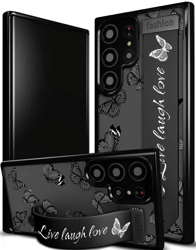 Miniatura 93 de Compatible para Samsung Galaxy S23 Funda Bonita con Correa Soporte Dedo Kickstand, Fundas de Silicona Geniales de Diseñador Funda Cover - Mariposa