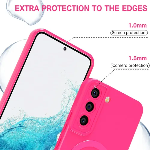 Miniatura 5 de Svanove para Samsung Galaxy S22 Funda de teléfono de silicona magnética, compatible con Magsafe, linda para mujeres, brillante color brillante, gel