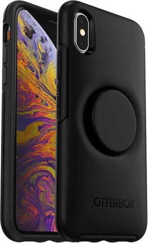 Miniatura 6 de Otter + Pop Symmetry Series - Carcasa híbrida para Apple iPhone Xs y X, color negro