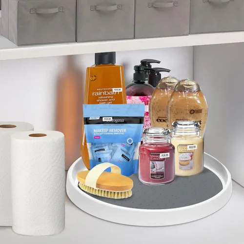 Miniatura 4 de Juego de 2, organizador antideslizante Lazy Susan de 12 pulgadas, tocadiscos Lazy Susan para gabinete, organizador de gabinete de cocina