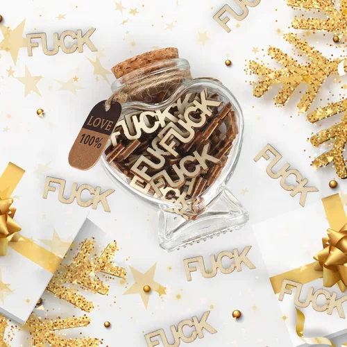 Miniatura 5 de Fucks to Give Regalos de broma para el día de San Valentín, cumpleaños, vacaciones, Acción de Gracias, Navidad. Letra recortada de madera FUCK Bad
