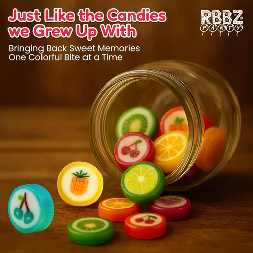 Miniatura 8 de Rebanadas de frutas en caramelo - Caramelo duro a granel 1 lb Bolsa de rebanadas de caramelo de fruta pequeñas envueltas individualmente