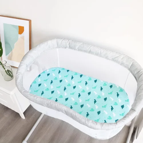 Miniatura 4 de Sábana de cuna, paquete de 2 sábanas de cuna, sábanas de cuna ultra suaves para bebés niños o niñas, ajuste universal para cuna rectangular