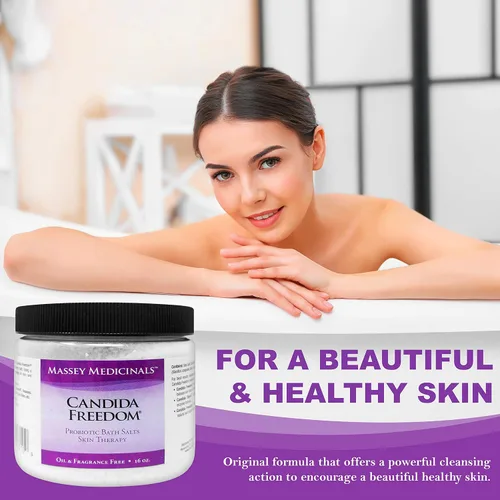Miniatura 3 de Massey Medicinals CF Sea Salt Bath Soak: Pure Ocean Luxury para relajantes baños probióticos Candida Freedom Aloe Vera Ácido alfa lipoico