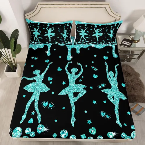 Miniatura 23 de Erosebridal Sábana bajera ajustable de gimnasia con bolsillo profundo para niñas y niños, tamaño individual, juego de ropa de cama deportiva