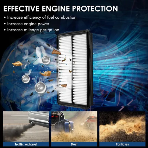 Miniatura 3 de KURIMUP Filtro de aire de repuesto para motor CA10013, filtración eficiente que ofrece un 99% de purificación de aire, apto para Honda Odyssey