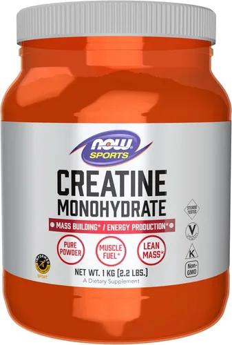 NOW Foods Nutrición Deportiva, Polvo de Monohidrato de Creatina, Construcción de Masa*/Producción de Energía*, 1 Kilogramo