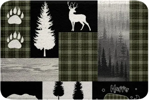 Miniatura 14 de Highland - Alfombra de baño de vaca para regalo de vaqueros, alfombra de baño de granja occidental de 20 x 32 pulgadas, tapete de baño de animales