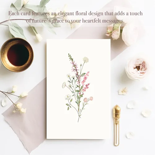 Miniatura 7 de slapaflife Tarjetas en Blanco, Tarjetas de Felicitación en Blanco 10x15 cm, Juego de 40 - Elegantes Tarjetas de Felicitación en Blanco con Diseño