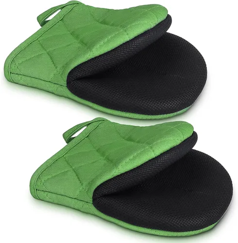 Miniatura 14 de 1 par de manoplas cortas para horno - Guantes de horno de silicona para cocina, resistentes a altas temperaturas de 500℉, mini manoplas