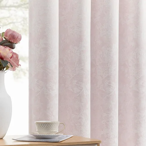 Miniatura 21 de Beauoop - Cortinas opacas beige con diseño floral jacquard, 2 paneles, para dormitorio/sala, de felpilla, gris pardo, aislantes y a prueba de ruido