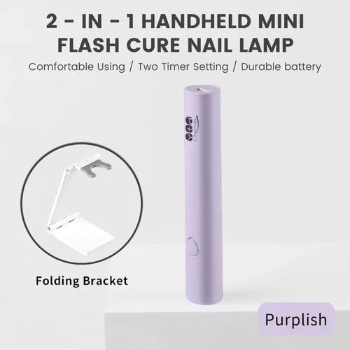 Miniatura 7 de YTD Likomey Lámpara LED UV de mano para esmalte de gel, mini luz de uñas púrpura de secado rápido con soporte plegable, recargable inalámbrico