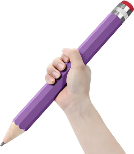 Miniatura 8 de Lápices Gigantes para Utilería/Regalos/Decoración - Lápiz Jumbo de Madera de 14 Pulgadas con Tapa para Escuelas y Hogares (Azul)
