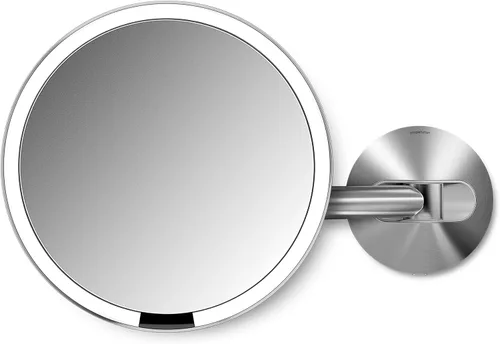 Miniatura 5 de simplehuman Espejo Sensor, Espejo de Maquillaje de Montaje en Pared con Luz, 8" Redondo Iluminado con Aumento (5X), Cableado Fijo, Brazo Giratorio