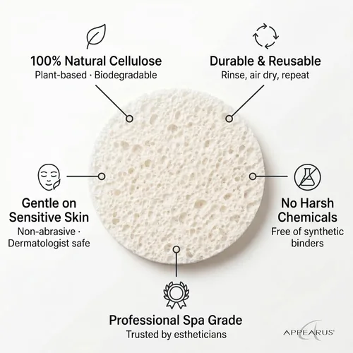 Miniatura 3 de Appearus Esponjas faciales de celulosa natural, paquete de 100 (comprimidas), almohadillas profesionales de esponja facial de spa para limpieza