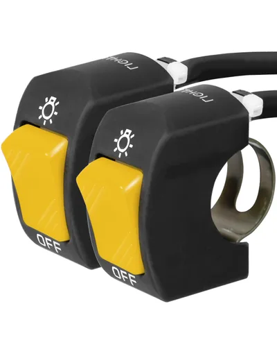 Miniatura 20 de Belinous Interruptor de manillar de 7/8 pulgadas para motocicleta, ATV, etc., interruptor de palanca de motocicleta impermeable para luces