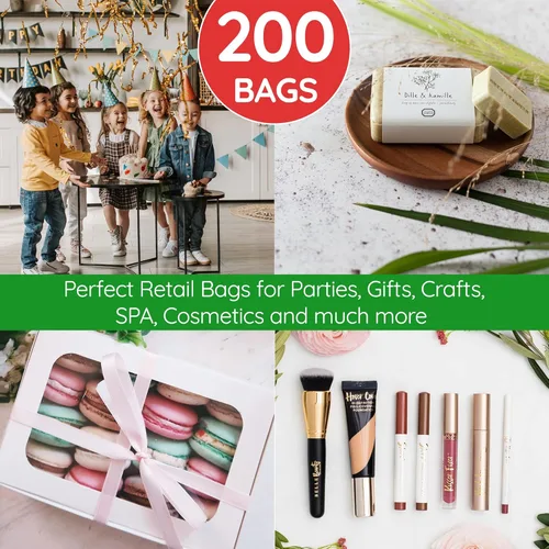 Miniatura 7 de Choice Marts 200 bolsas de mercancía rojas y verdes de 1.5 mil de espesor, 100 rojas y 100 verdes de 9" x 12", brillantes, adecuadas para venta al