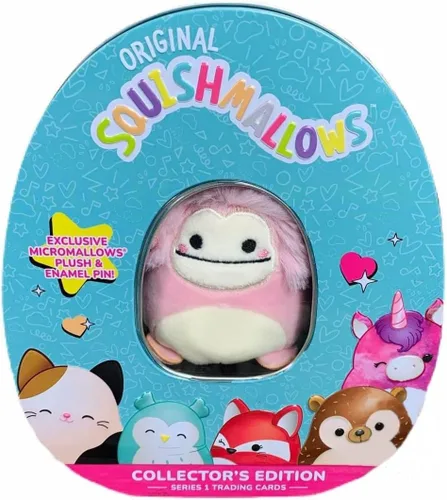 Squishmallows Juego de lata oficial de Kellytoy Coleccionista con pin exclusivo de Micromallow y cajas comerciales, elige tu favorito o