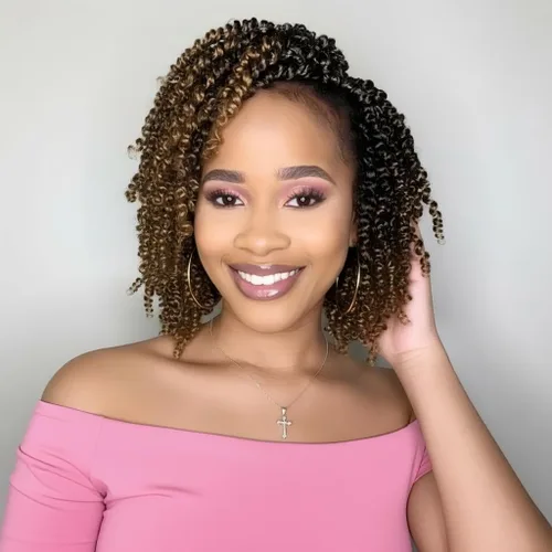 Miniatura 45 de Fulcrum Cabello Passion Twist de 6 pulgadas, 8 paquetes de cabello de ganchillo Passion Twist para mujeres negras, cabello pretrenzado de ganchillo