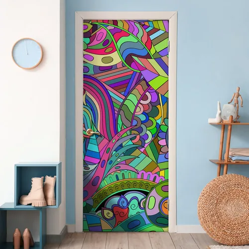Miniatura 24 de SIGNFORD - Papel tapiz de colorido diseño de graffiti, removible para dormitorio o sala de estar, 100 x 144 pulgadas Graffitis-1911-m04