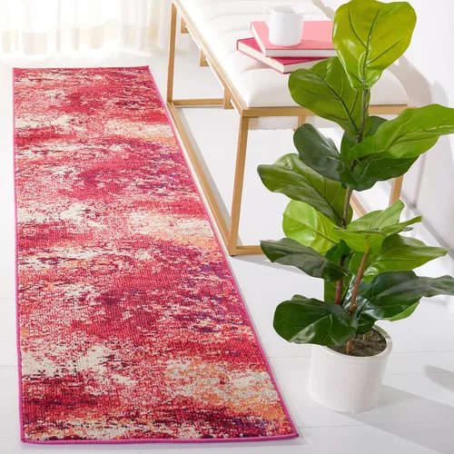 Miniatura 45 de SAFAVIEH Madison Collection - Alfombra de pasillo de 2 pies 2 pulgadas x 6 pies, beige y gris, no desprende pelusa y de fácil cuidado