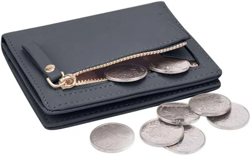 Miniatura 2 de AnnabelZ Billetera pequeña de cuero plegable para mujer, mini monedero corto
