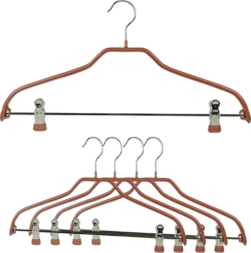 Miniatura 14 de Mawa by Reston Lloyd Silhouette Series - Percha antideslizante para ahorrar espacio con clips para pantalones, estilo 40/FK, juego de 5, color blanco