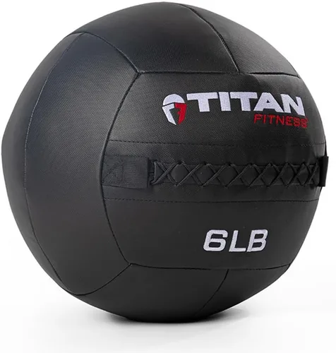 Titan Fitness LB Soft Shell - Bola de pared medicinal con laminado de policompuesto y textura cruzada, agarre antideslizante para lanzar, fuerza