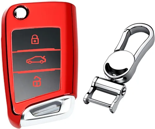 Miniatura 15 de Hombres Mujeres Cuero Genuino Llavero Funda Para Volkswagen/Para Skoda/Para Audi/Para Asiento Flip Car Remote Key Case Funda Funda Con Kit Llavero